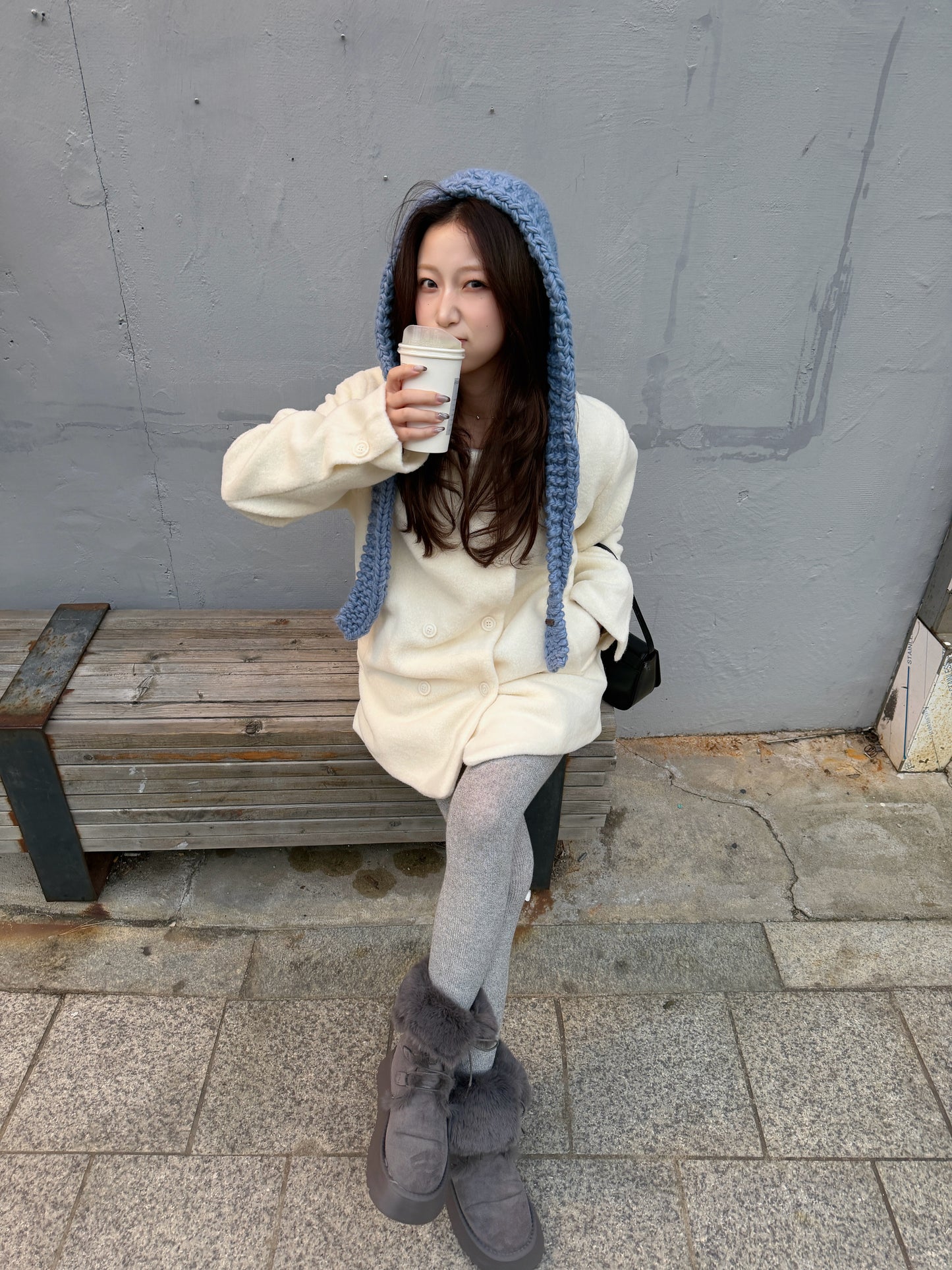 【SOLD OUT】double button snow half coat