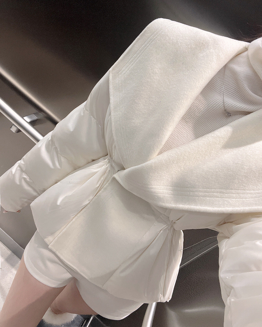 【予約】shawl collar light down / ivory