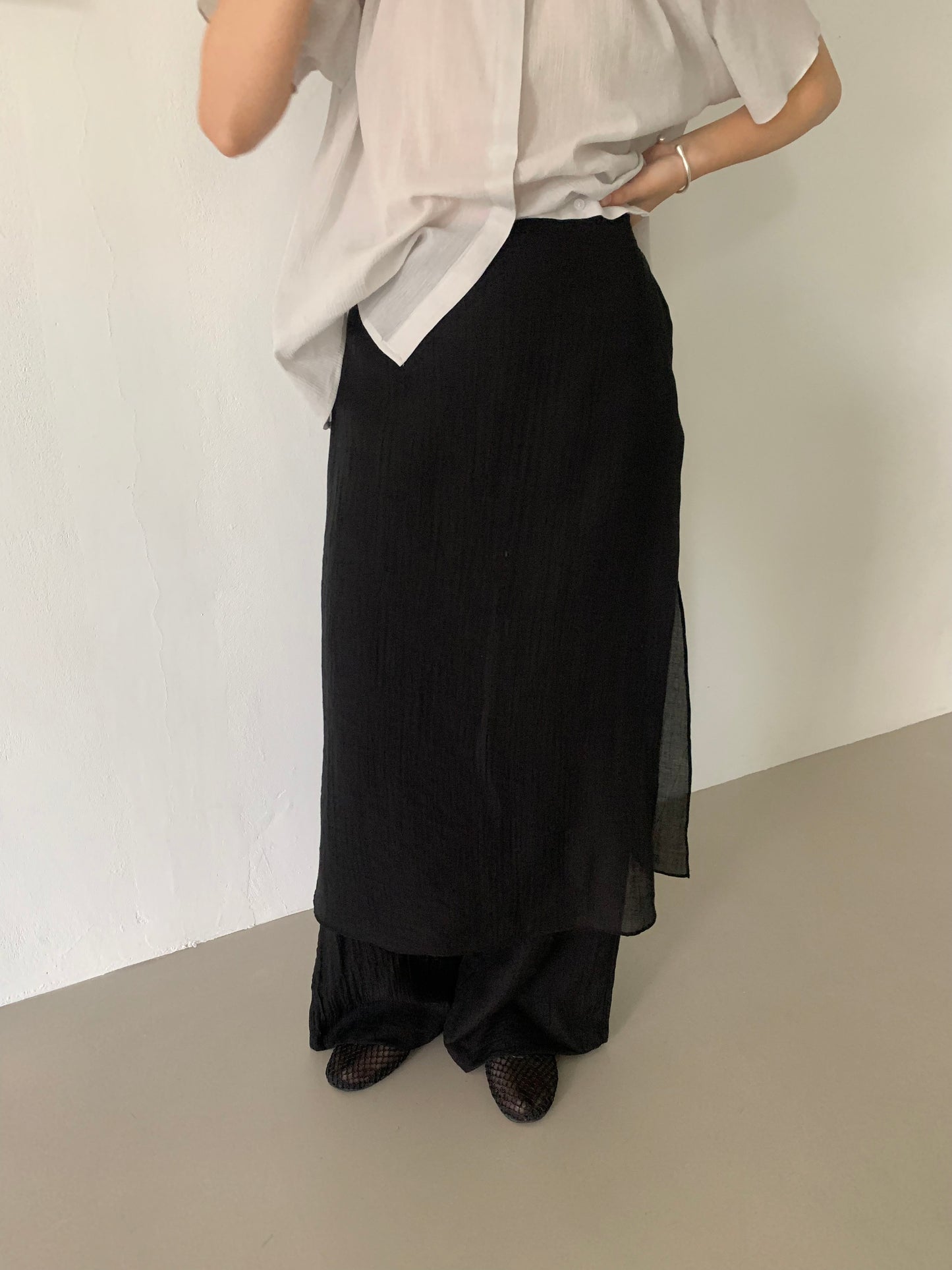 wrap wide pants / 3color