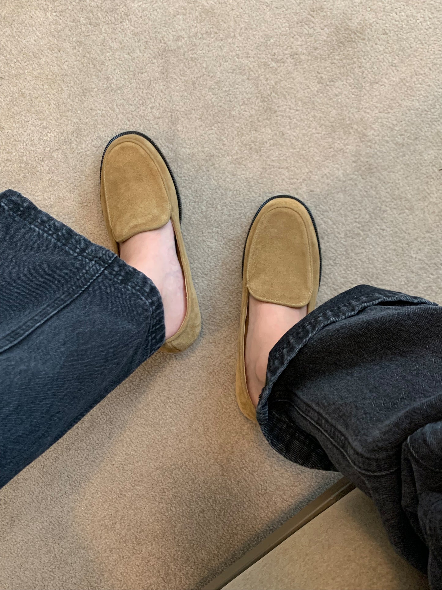 【送料無料】real suede round loafer (本革)