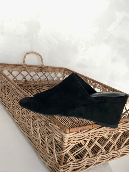 【送料無料】suede wedge heel sandals  / 2color