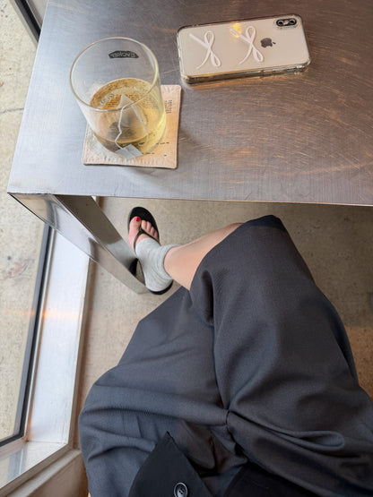 slacks half wide pants