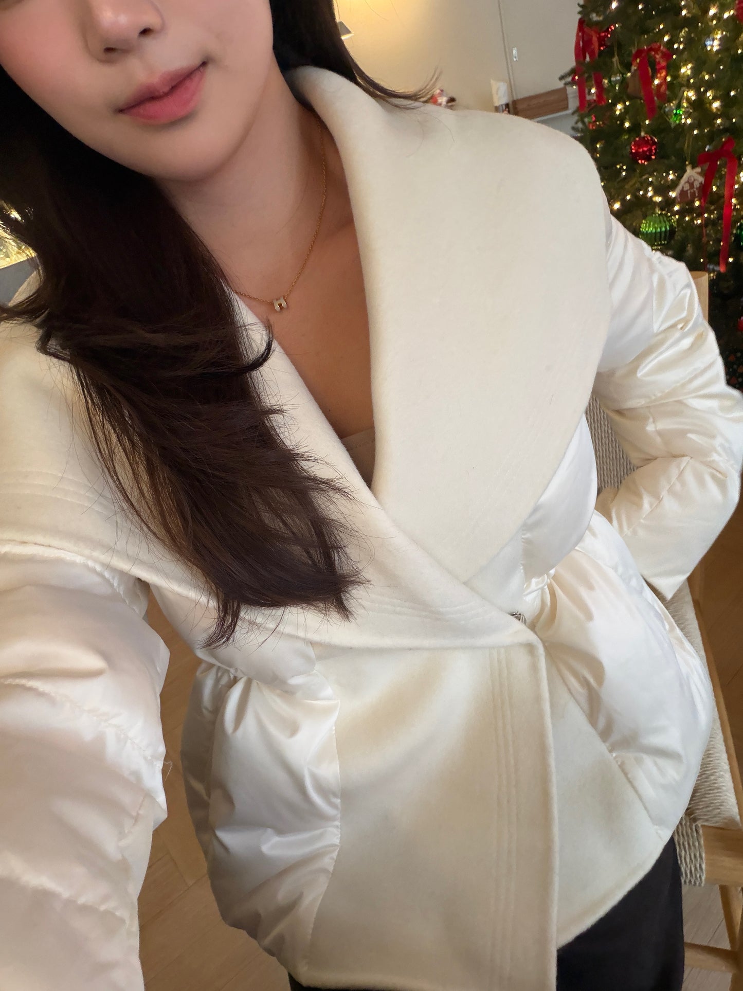 【予約】shawl collar light down / ivory