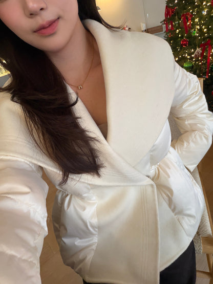 【予約】shawl collar light down / ivory