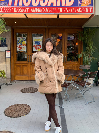 【即納】◆送料無料◆ double button middle fur down