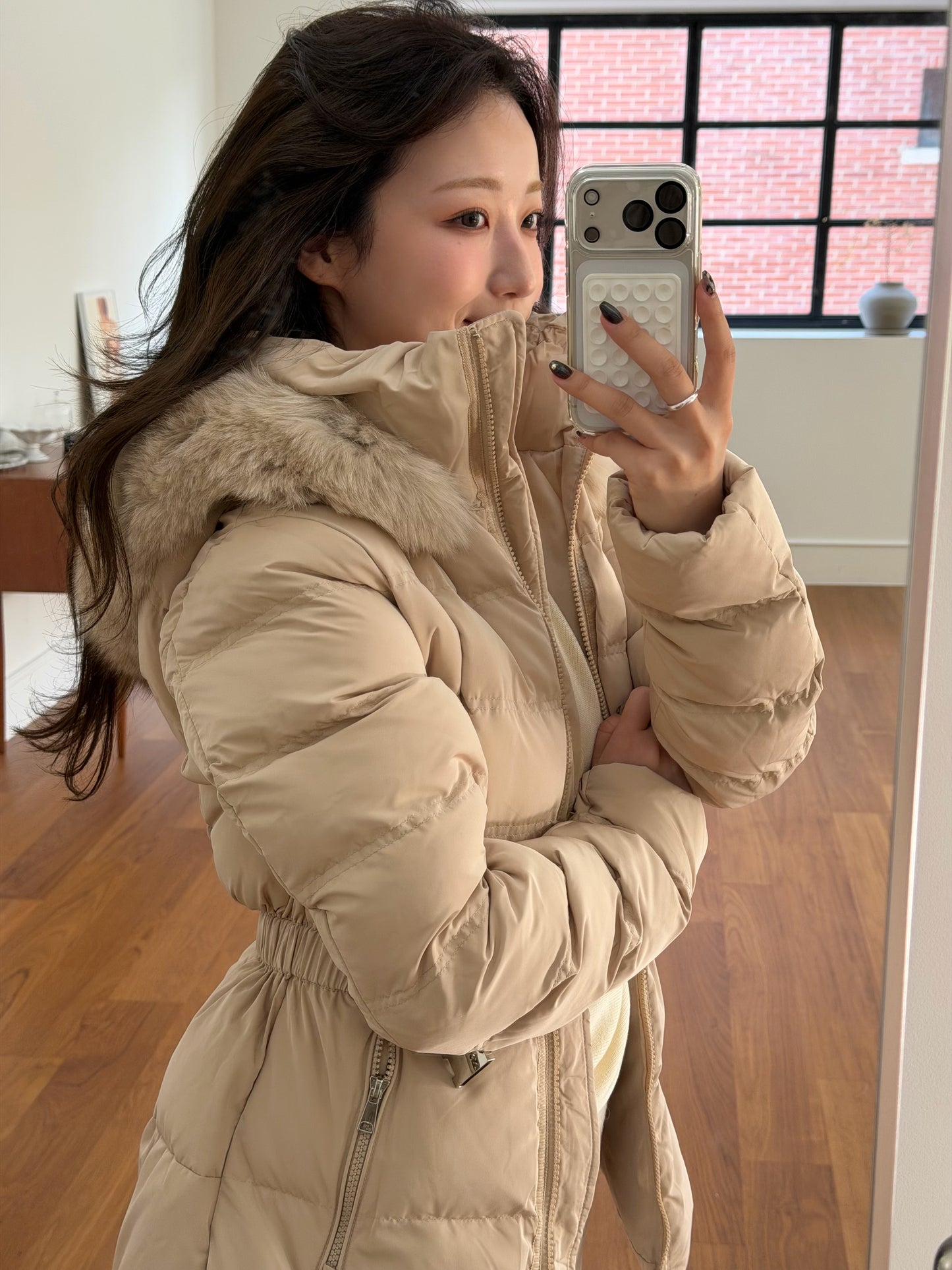 【予約】◆送料無料◆side pocket short down jacket / beige