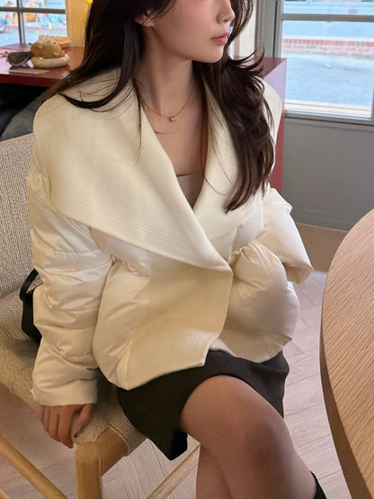 【予約】shawl collar light down / ivory