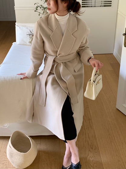【即納】◆送料無料◆[wool 90％] HAND MADE - luxury long coat / light beige