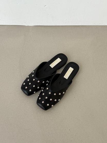 square pointed slipper / 2color