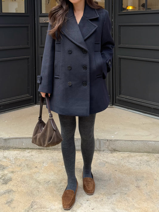 【予約】◆送料無料◆middle feminine Pcoat  / navy