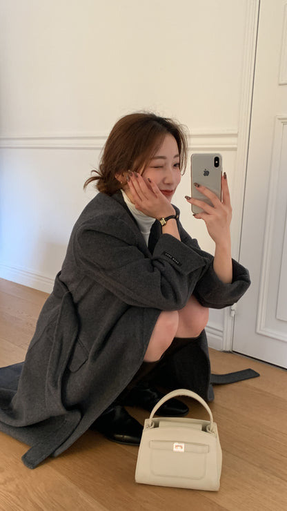 【即納】◆送料無料◆[wool 90％] HAND MADE - luxury long coat / charcoal gray