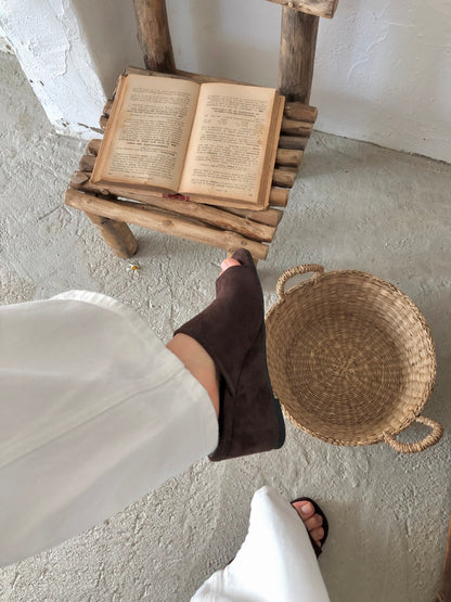 【送料無料】suede wedge heel sandals  / 2color
