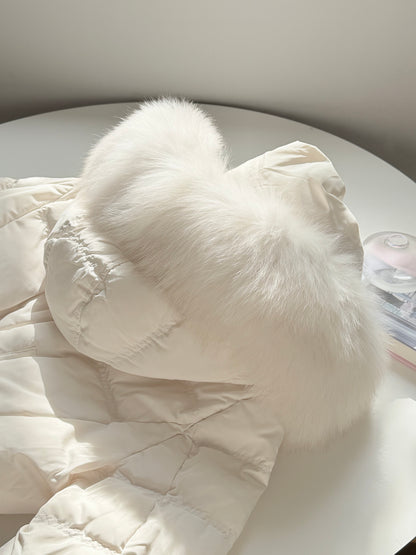 【予約】◆送料無料◆side pocket short down jacket / ivory