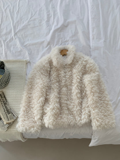 【予約】cotton candy fur jacket / milk white