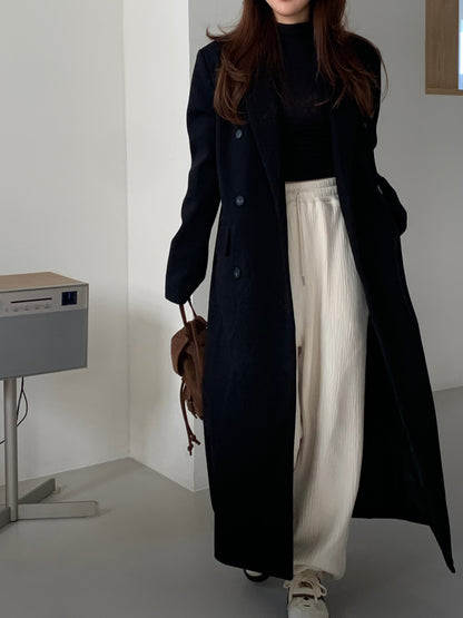 【即納】double bottun over chester coat / black