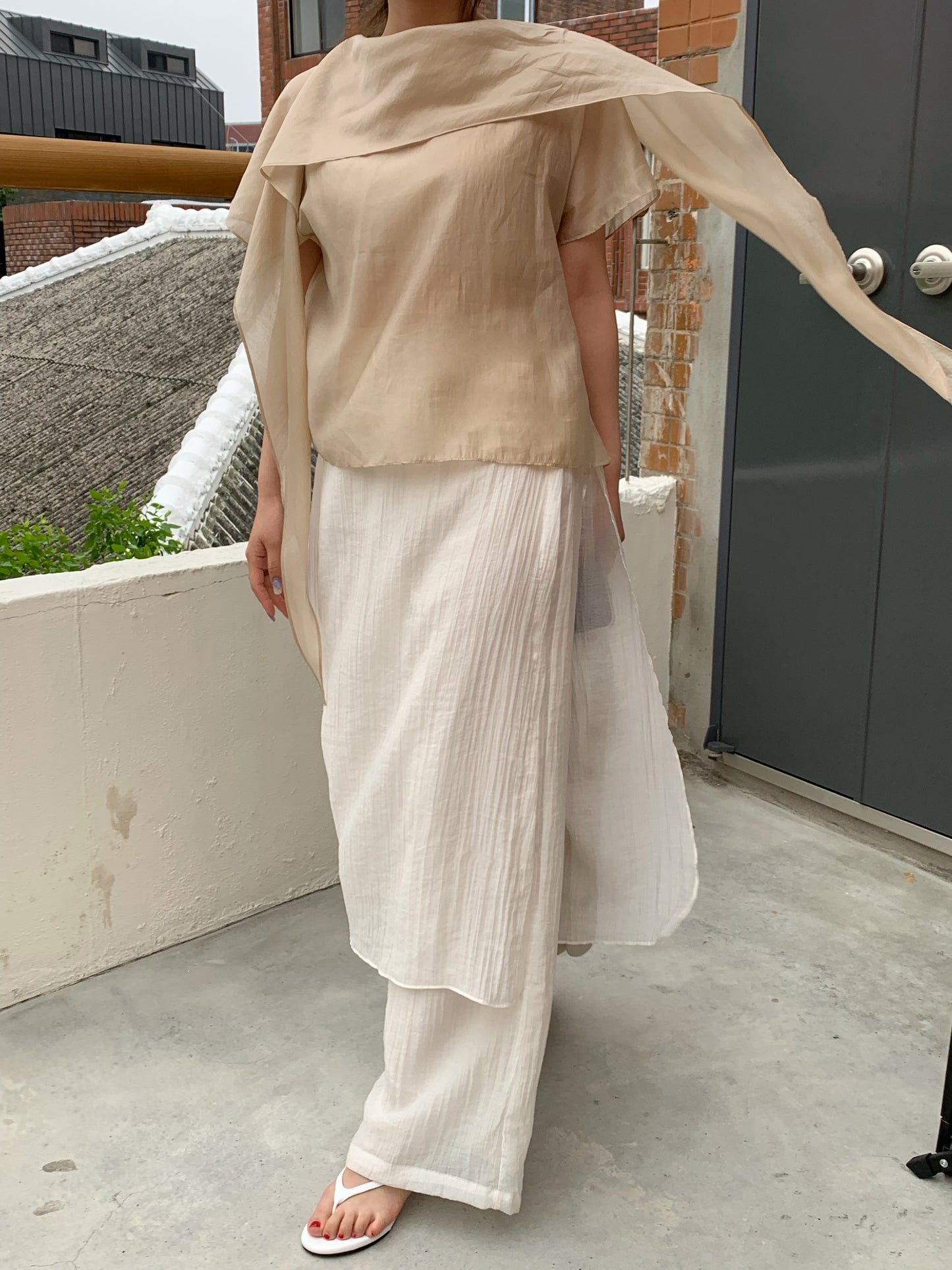 wrap wide pants / 3color