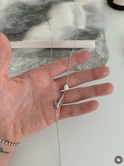 pearl Ychain long necklace