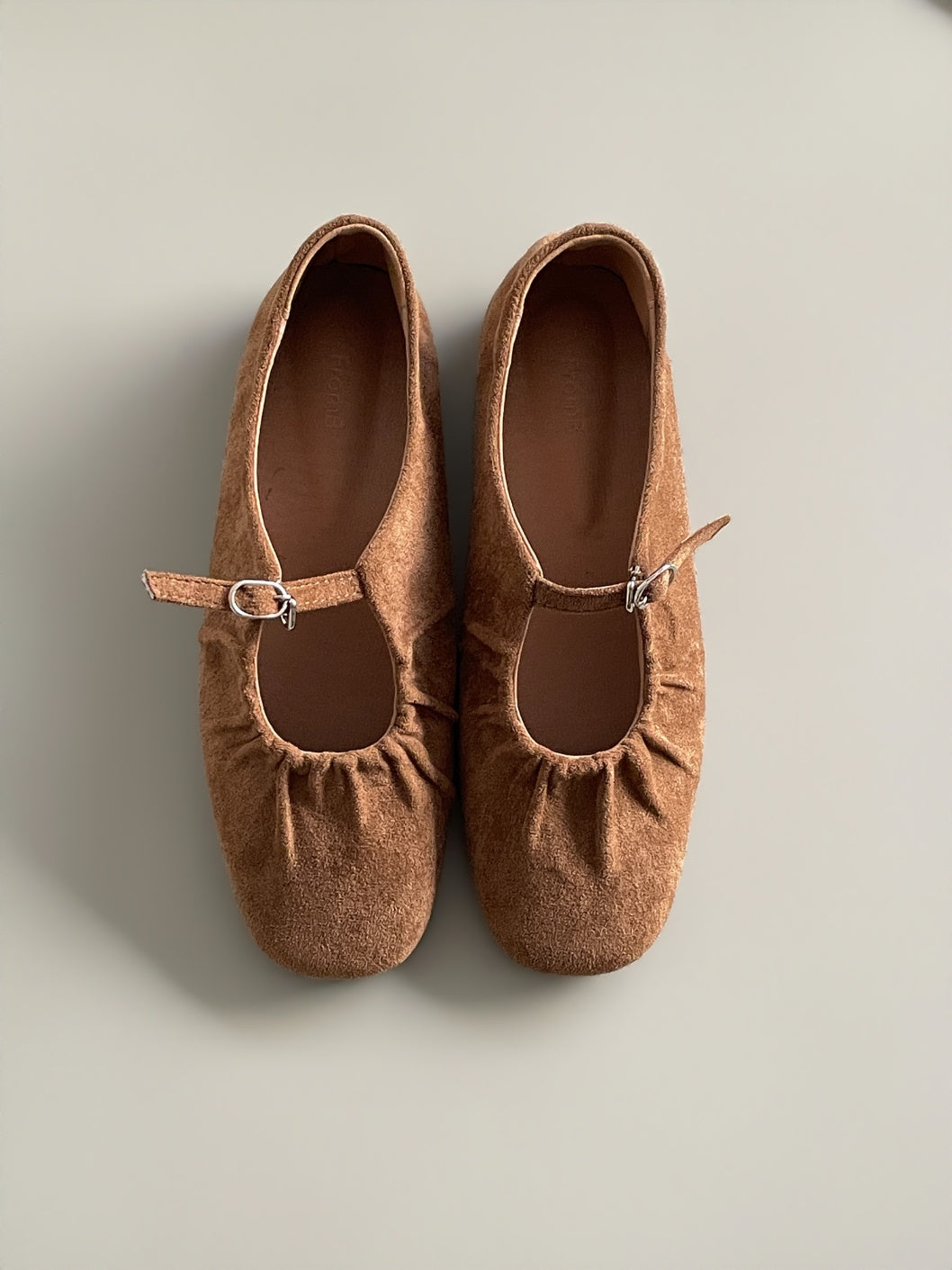 strap gather flat shoes / 2color