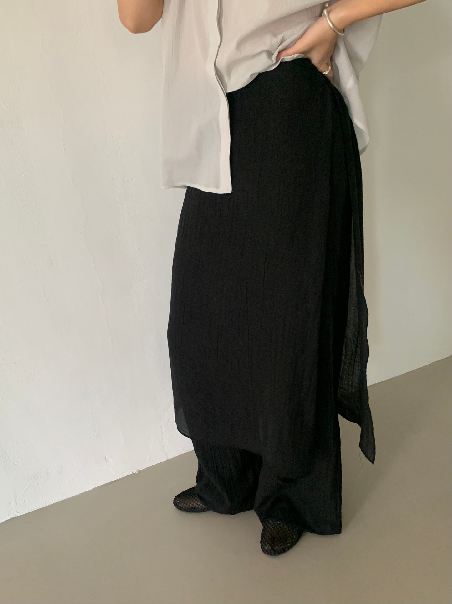 wrap wide pants / 3color