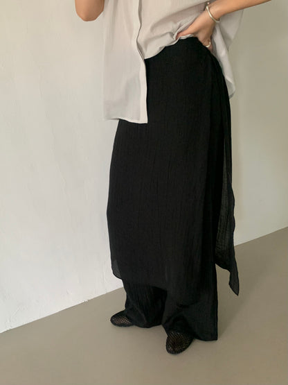 wrap wide pants / 3color