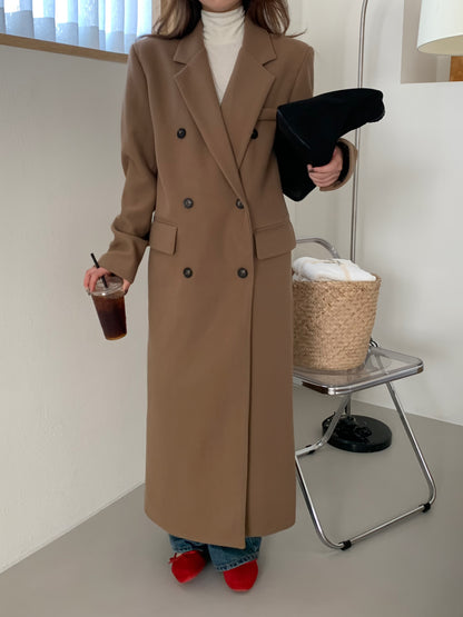 【即納】double bottun over chester coat / brown