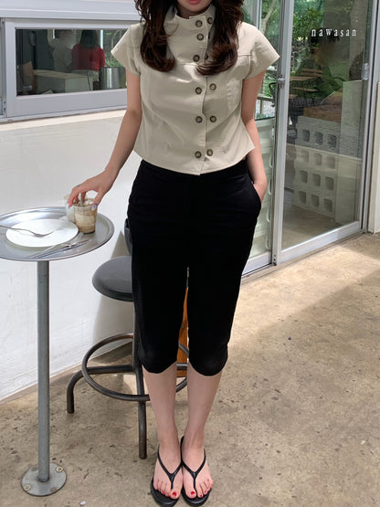 half capri pants / 2color