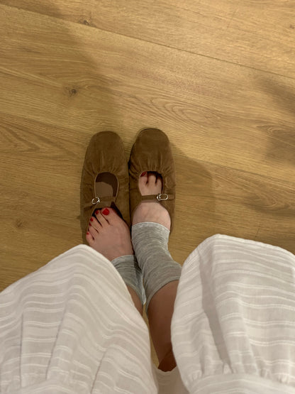 strap gather flat shoes / 2color
