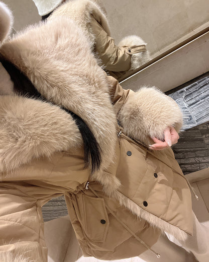 【即納】◆送料無料◆ double button middle fur down