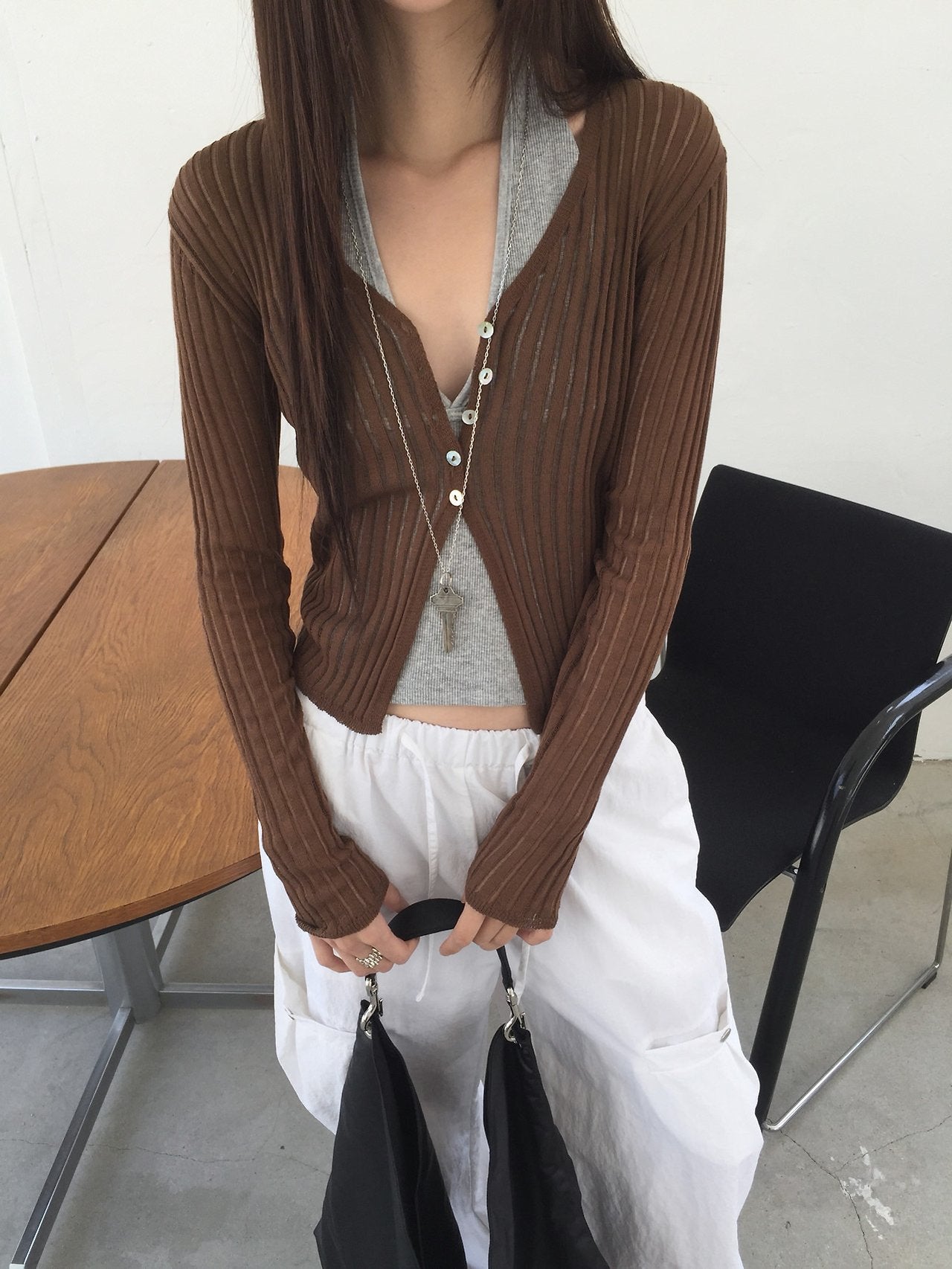 see through lib cardigan / 5color