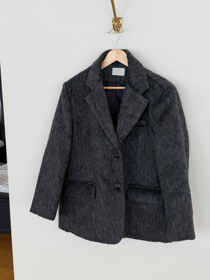 【予約】shaggy overfit jacket coat / ash black
