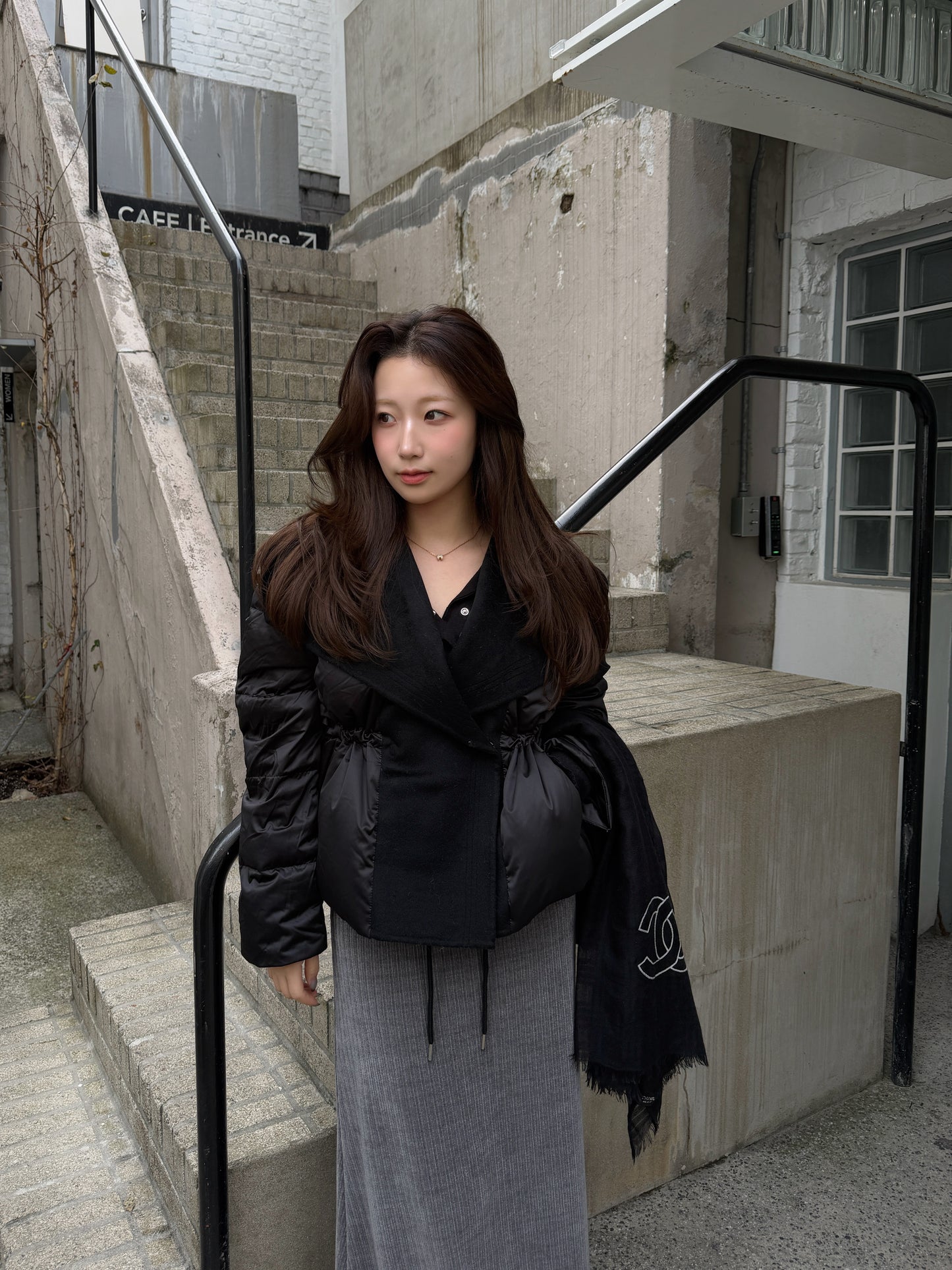 【予約】shawl collar light down / black