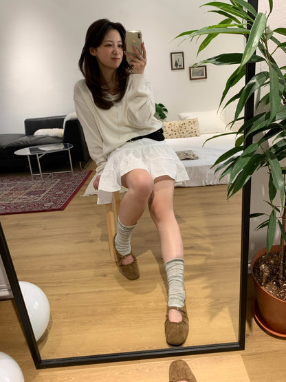 strap gather flat shoes / 2color