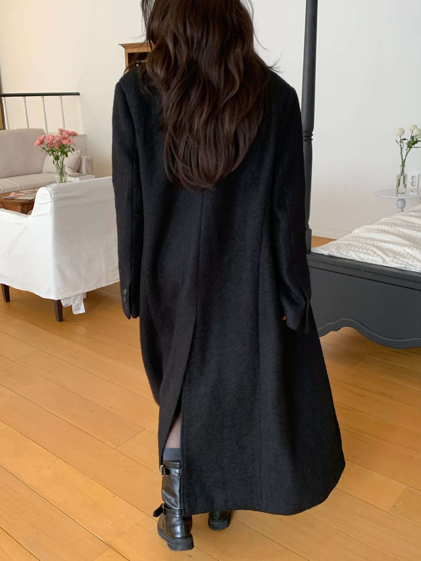 【予約】◆送料無料◆teddy long coat  / black