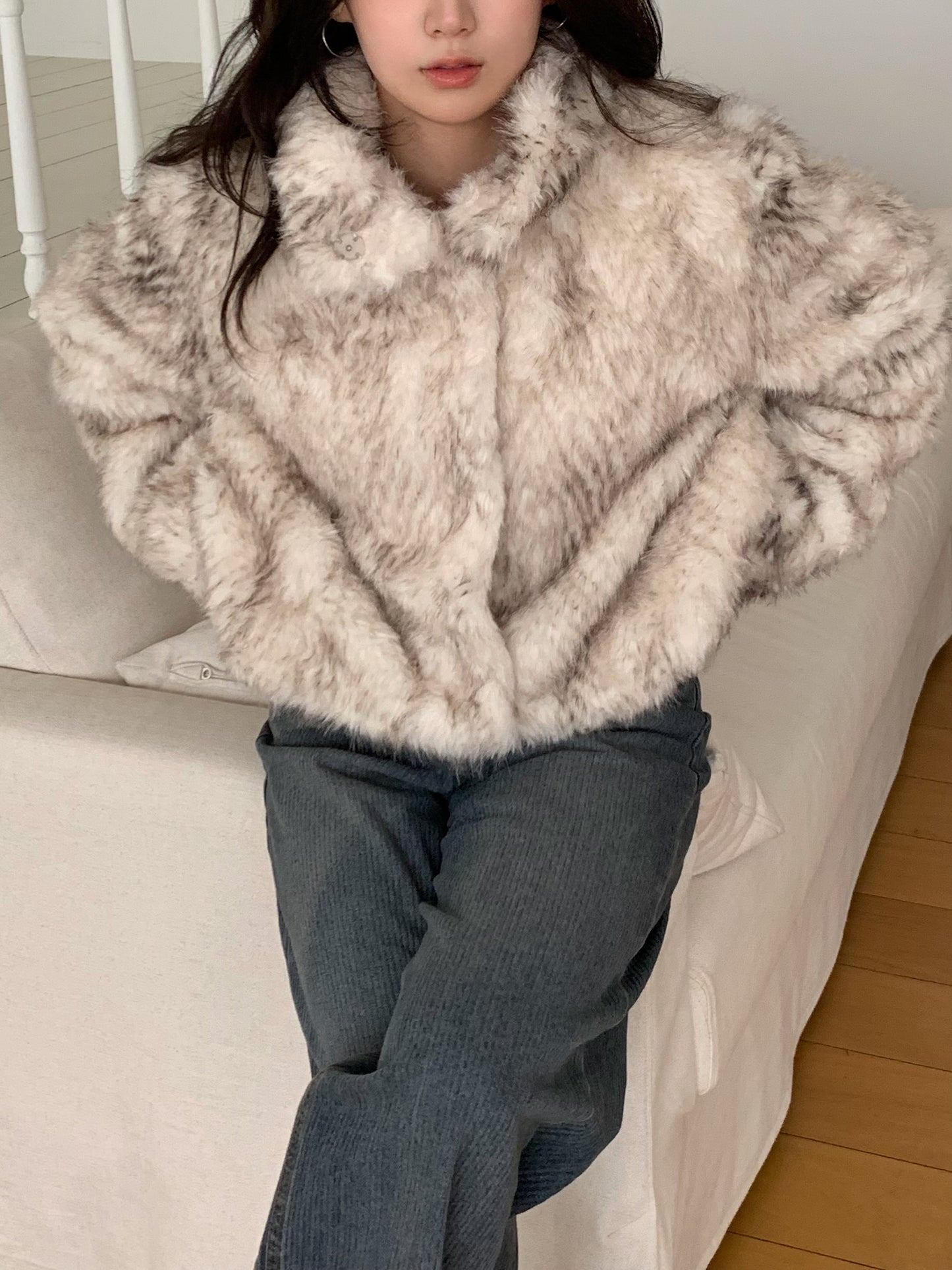 【予約】ombre fake fur jacket