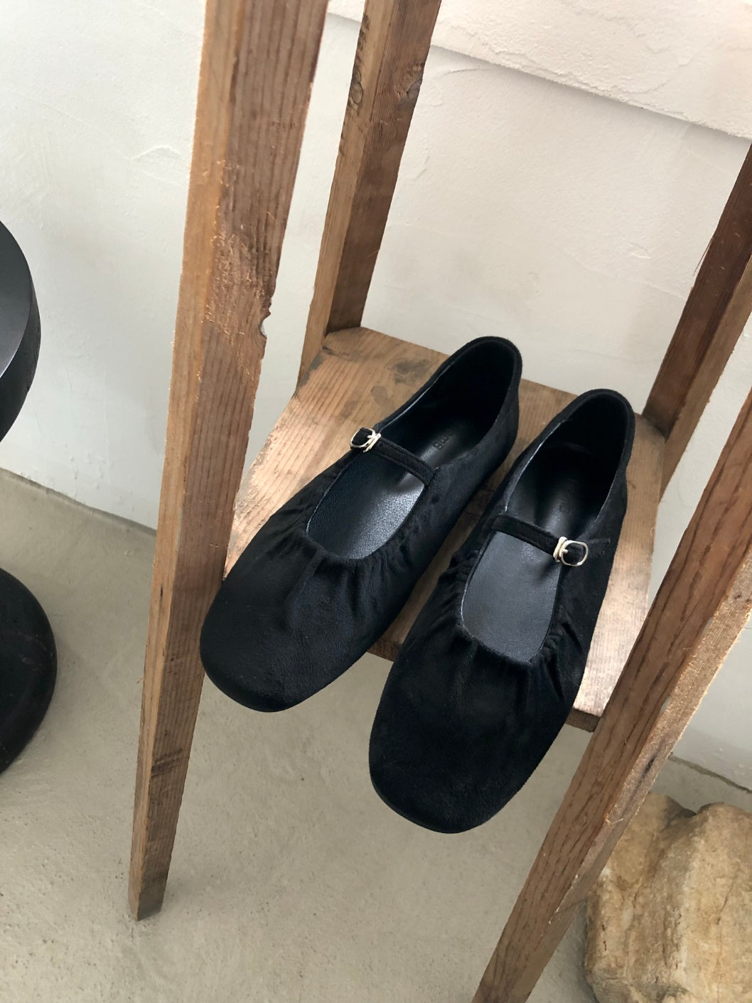 strap gather flat shoes / 2color