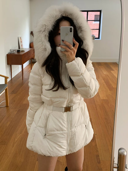 【予約】◆送料無料◆side pocket short down jacket / ivory