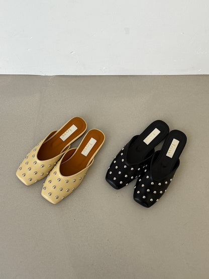 square pointed slipper / 2color