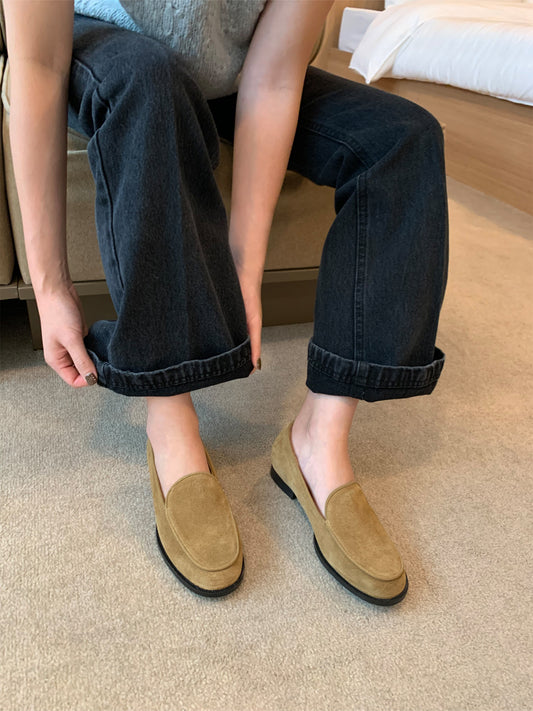 【送料無料】real suede round loafer (本革)