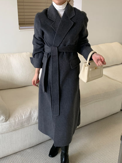 【即納】◆送料無料◆[wool 90％] HAND MADE - luxury long coat / charcoal gray