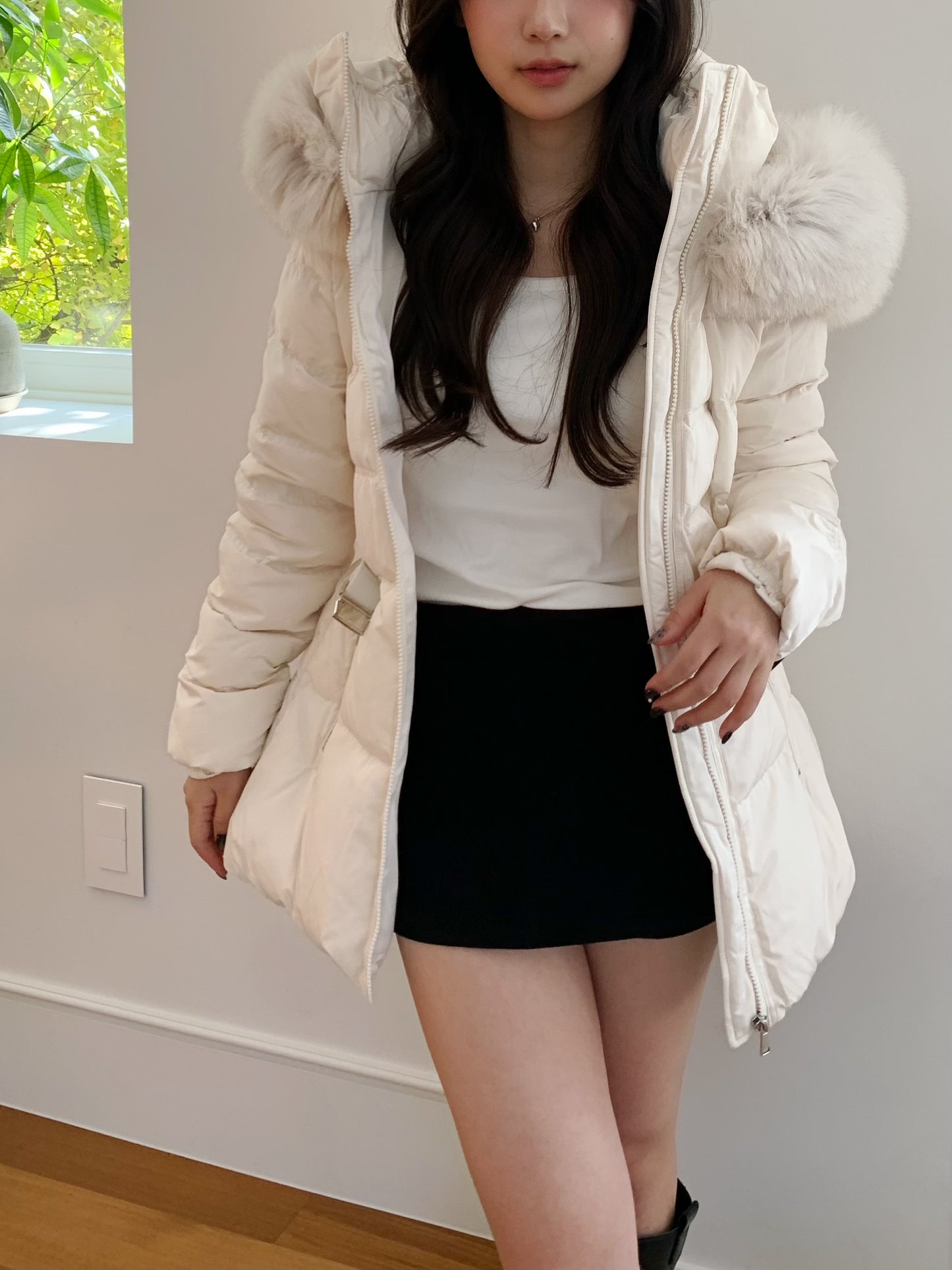 【予約】◆送料無料◆side pocket short down jacket / ivory