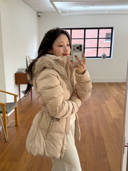 【予約】◆送料無料◆side pocket short down jacket / beige