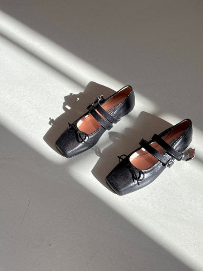 【送料無料】double belt ballerina shoes / 2color