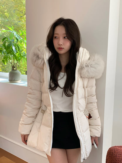 【予約】◆送料無料◆side pocket short down jacket / ivory