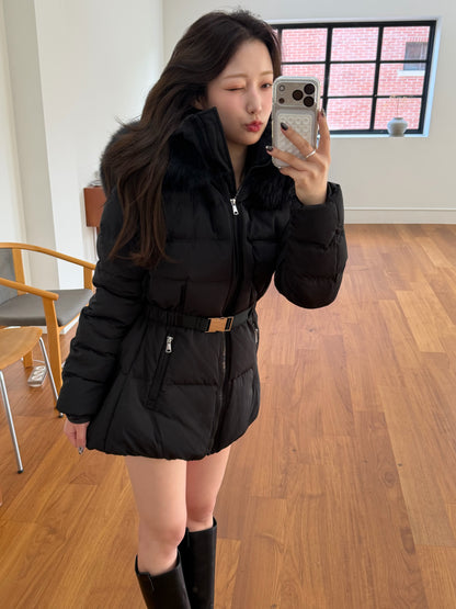 【予約】◆送料無料◆side pocket short down jacket / black