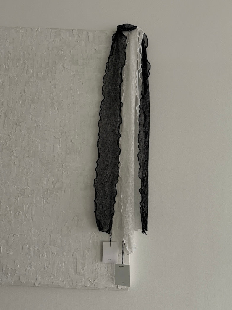 dot see-through scarf / 2color