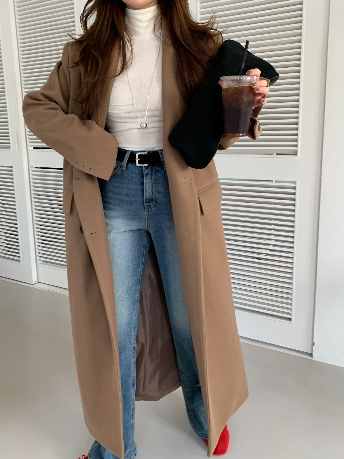 【即納】double bottun over chester coat / brown