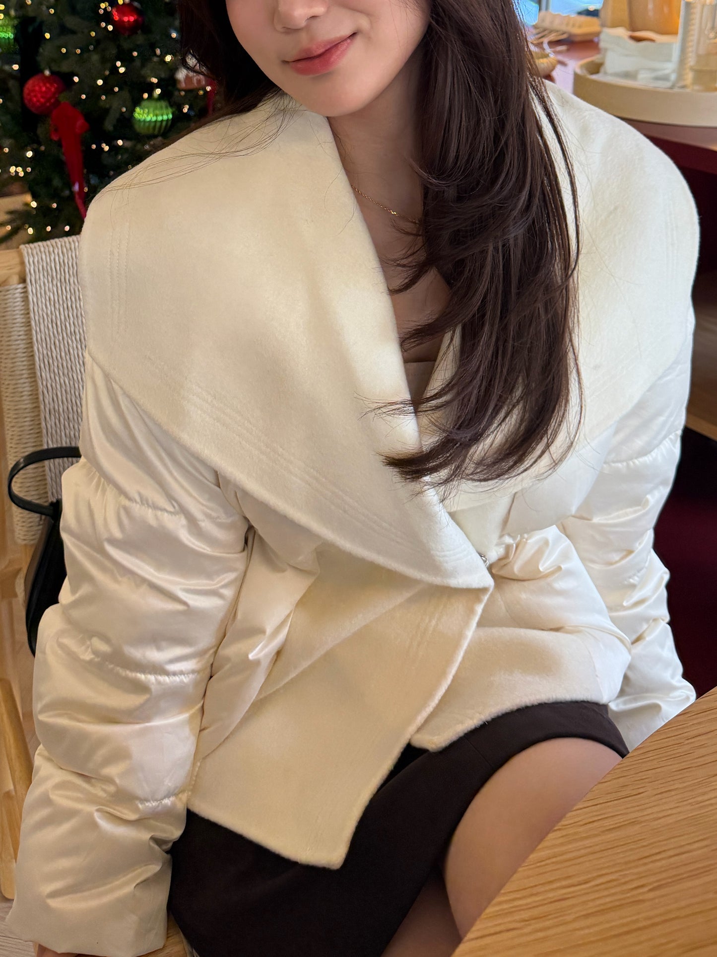 【予約】shawl collar light down / ivory