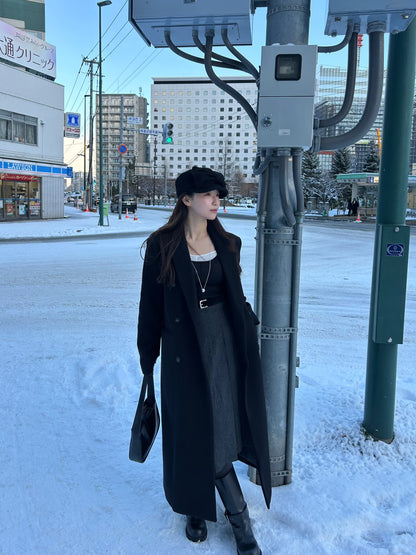 【即納】double bottun over chester coat / black