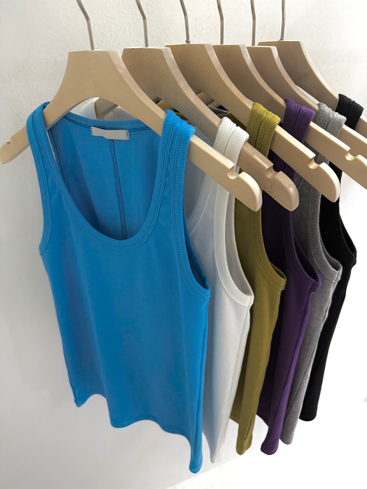 sleeve less round neck top / 6color
