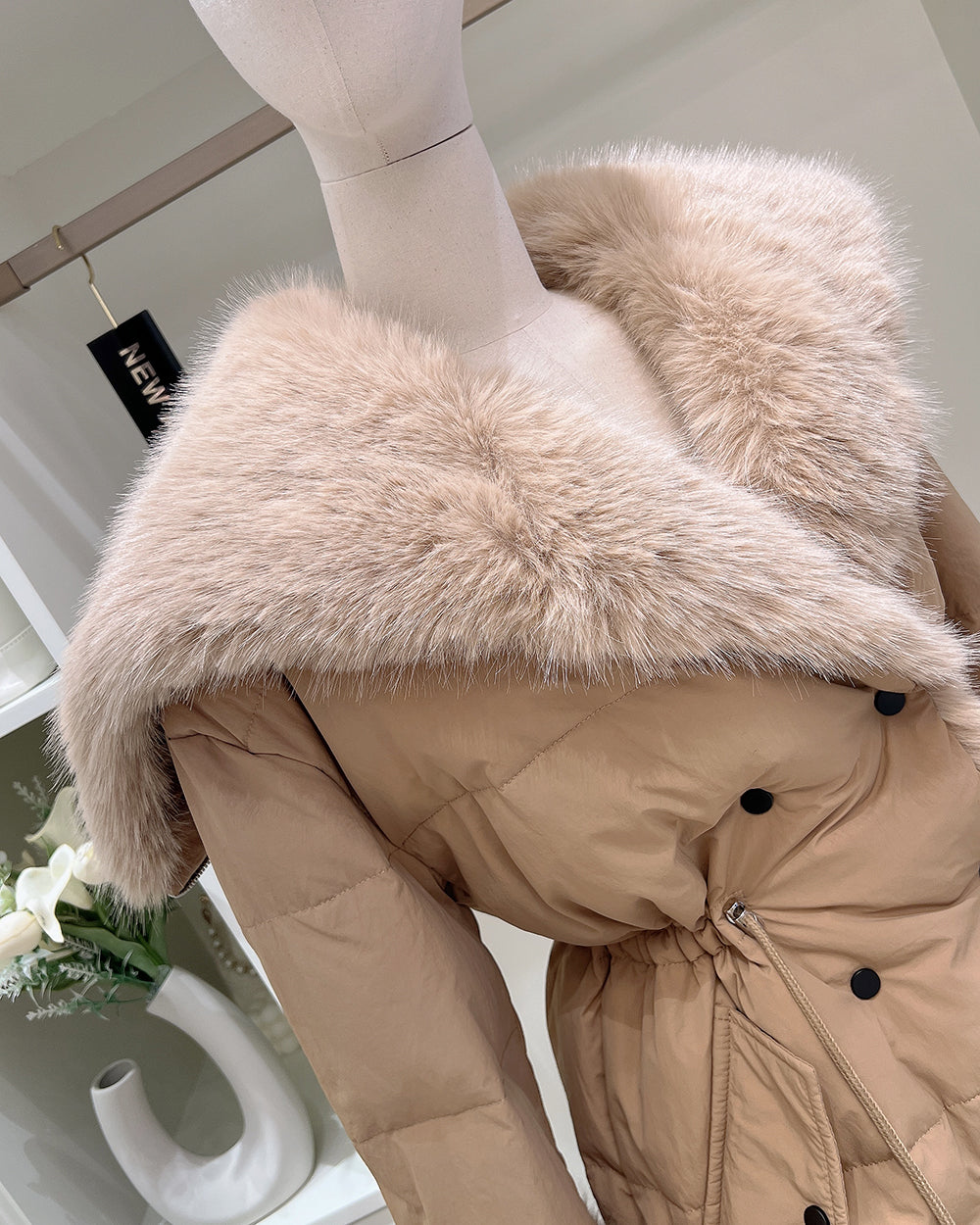 【即納】◆送料無料◆ double button middle fur down